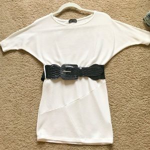 White belted sweater